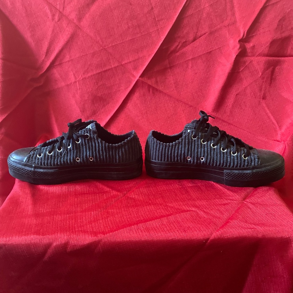 Converse Platform Sneakers, Black/Black, Women 9, Like New, Fabric, Original Box